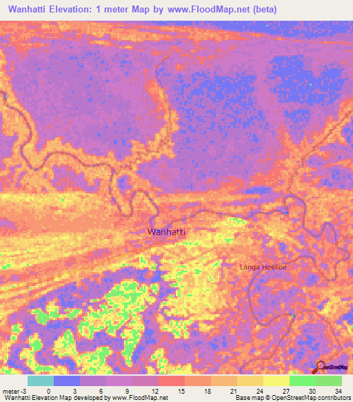 Wanhatti,Suriname Elevation Map