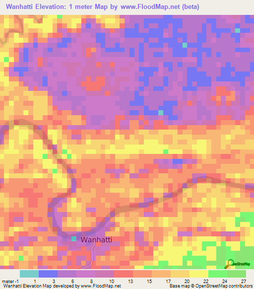 Wanhatti,Suriname Elevation Map