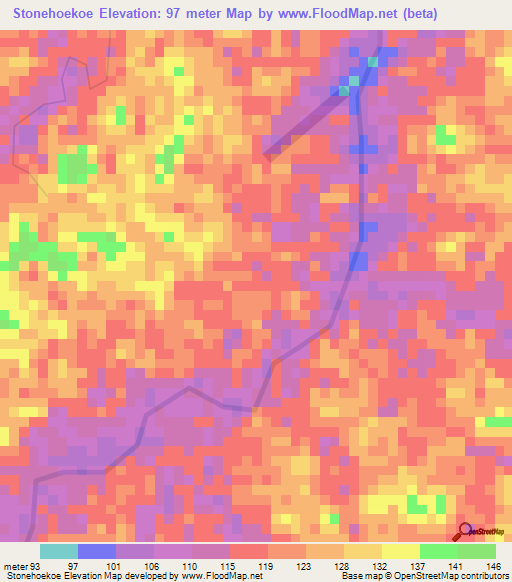 Stonehoekoe,Suriname Elevation Map