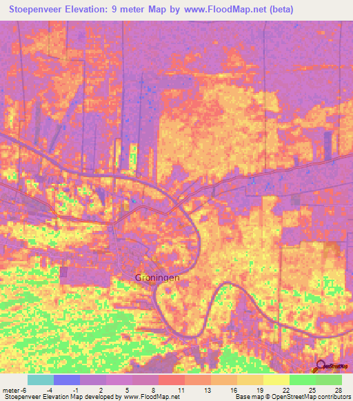 Stoepenveer,Suriname Elevation Map