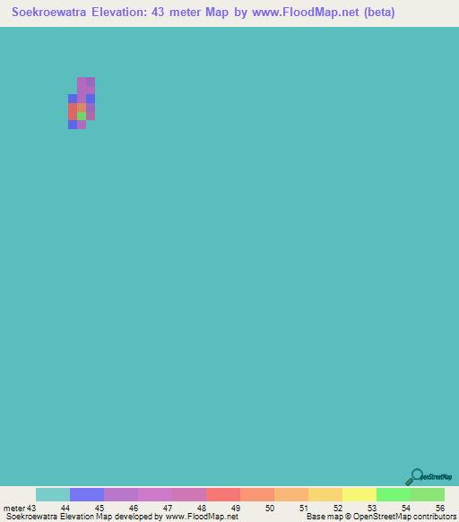 Soekroewatra,Suriname Elevation Map