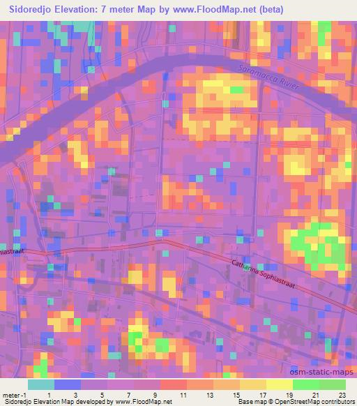 Sidoredjo,Suriname Elevation Map