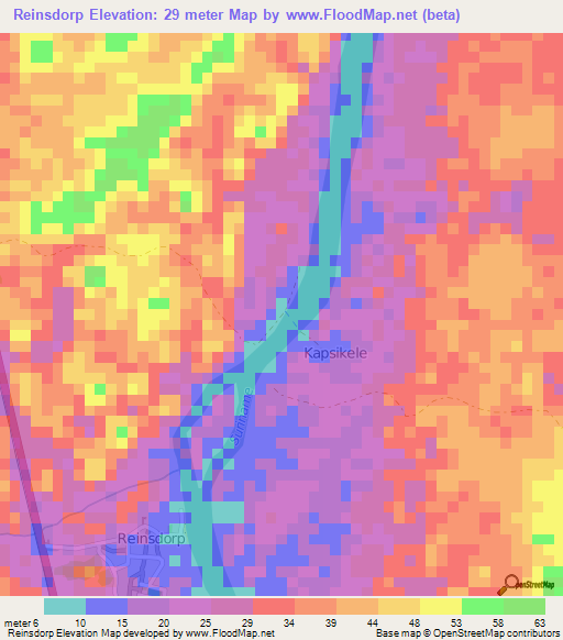 Reinsdorp,Suriname Elevation Map