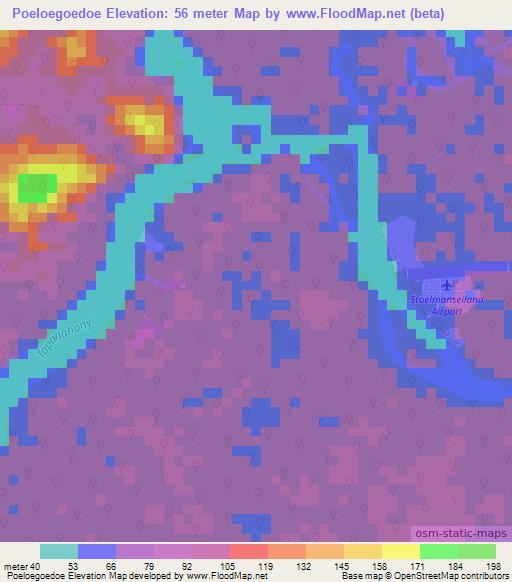 Poeloegoedoe,Suriname Elevation Map