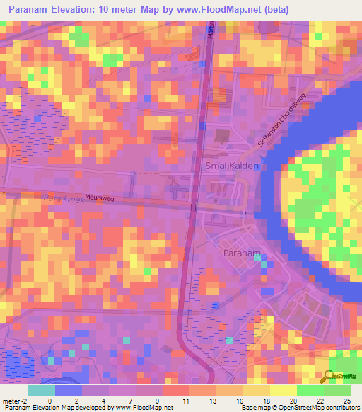 Paranam,Suriname Elevation Map