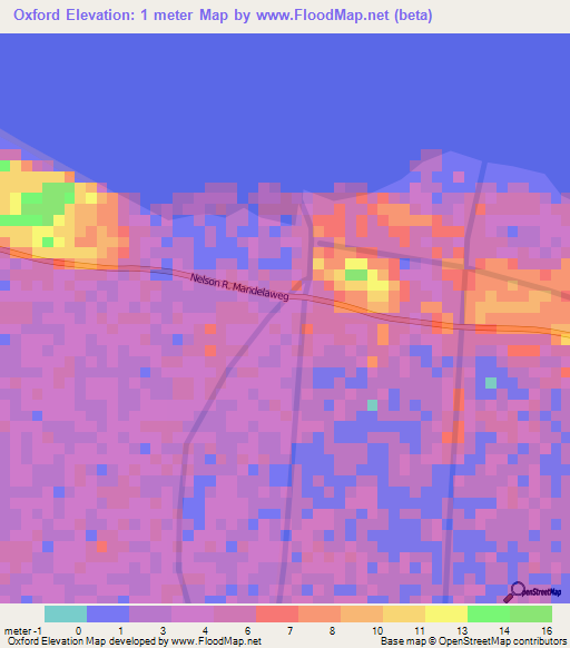 Oxford,Suriname Elevation Map