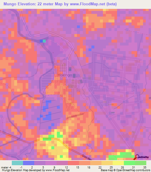 Mungo,Suriname Elevation Map