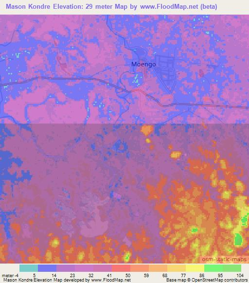 Mason Kondre,Suriname Elevation Map