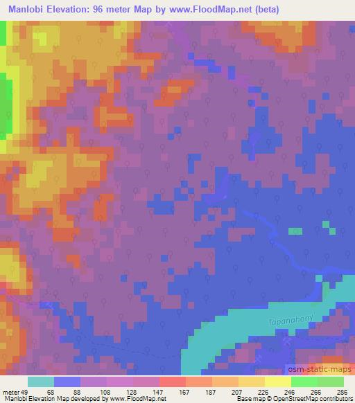 Manlobi,Suriname Elevation Map