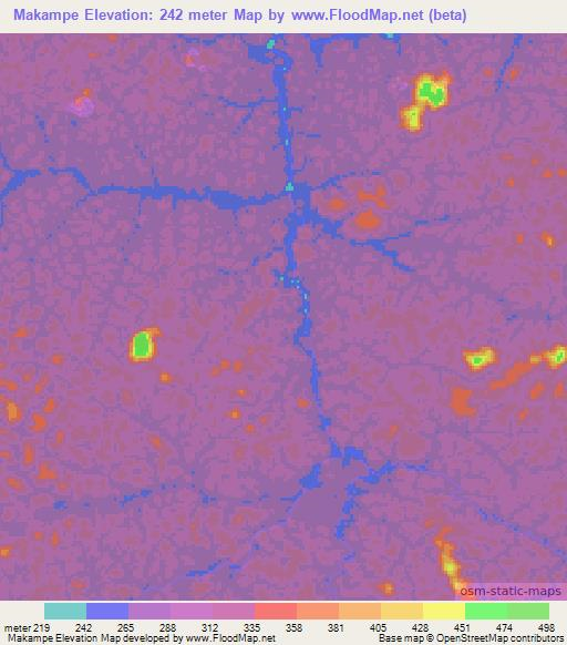 Makampe,Suriname Elevation Map