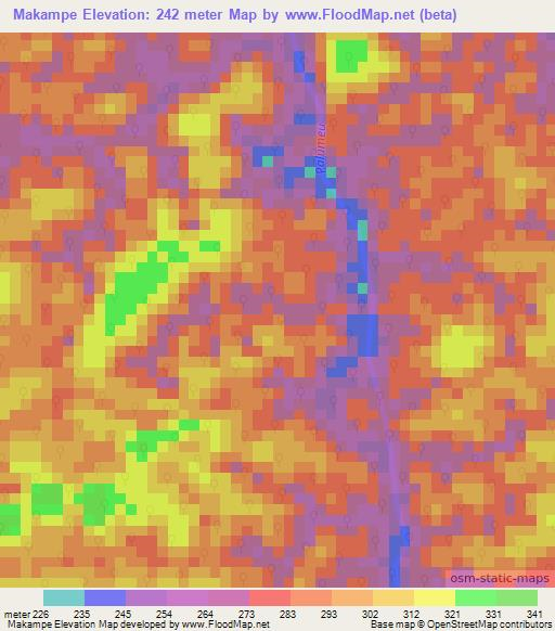 Makampe,Suriname Elevation Map