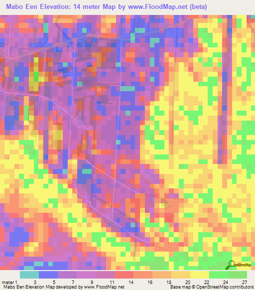 Mabo Een,Suriname Elevation Map