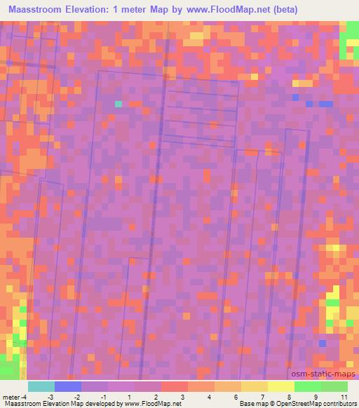 Maasstroom,Suriname Elevation Map