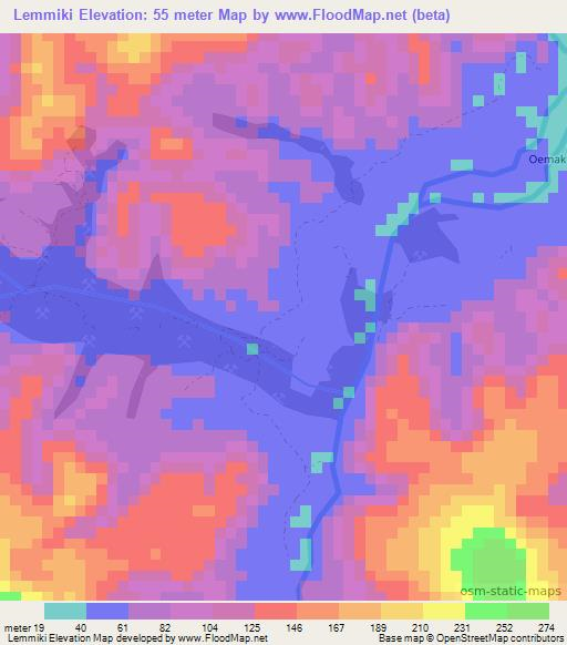 Lemmiki,Suriname Elevation Map