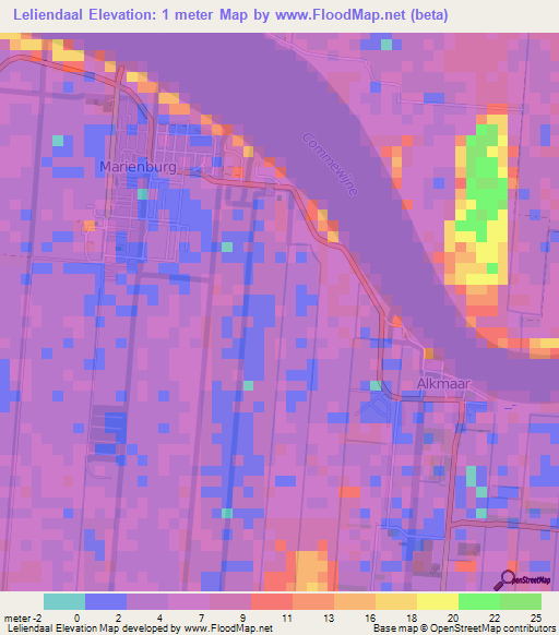 Leliendaal,Suriname Elevation Map