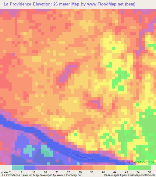 La Providence,Suriname Elevation Map