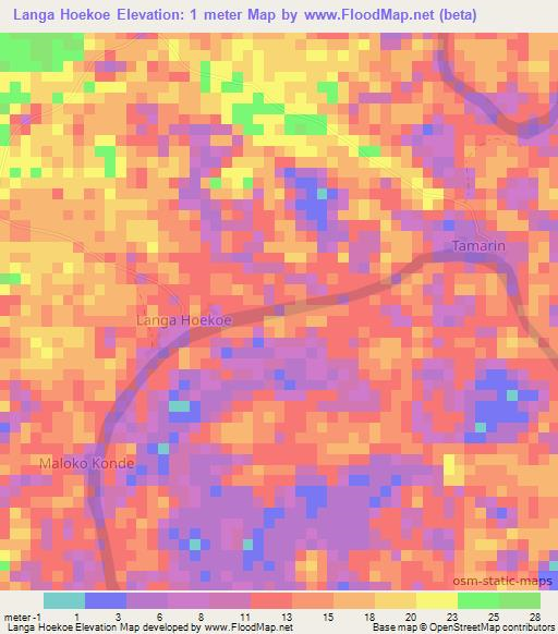 Langa Hoekoe,Suriname Elevation Map