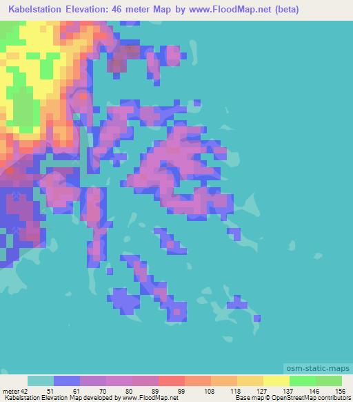 Kabelstation,Suriname Elevation Map