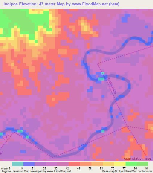 Ingipoe,Suriname Elevation Map