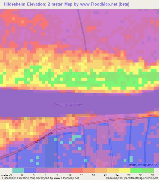 Hildesheim,Suriname Elevation Map