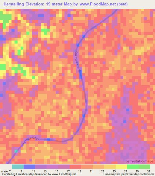 Herstelling,Suriname Elevation Map