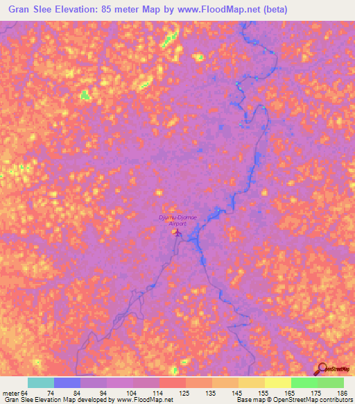 Gran Slee,Suriname Elevation Map