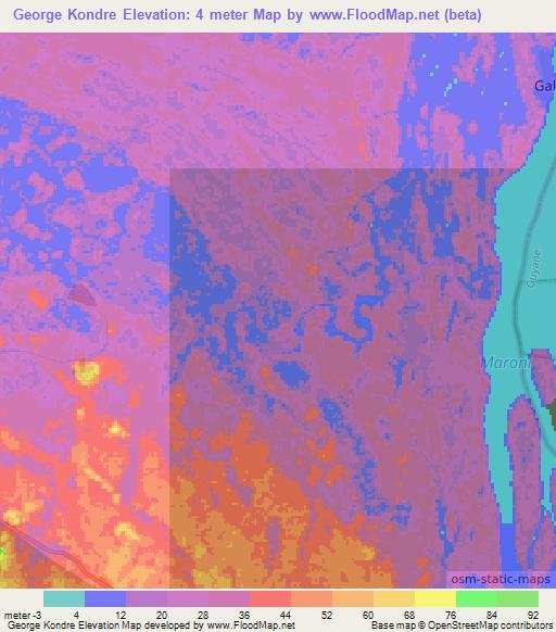 George Kondre,Suriname Elevation Map