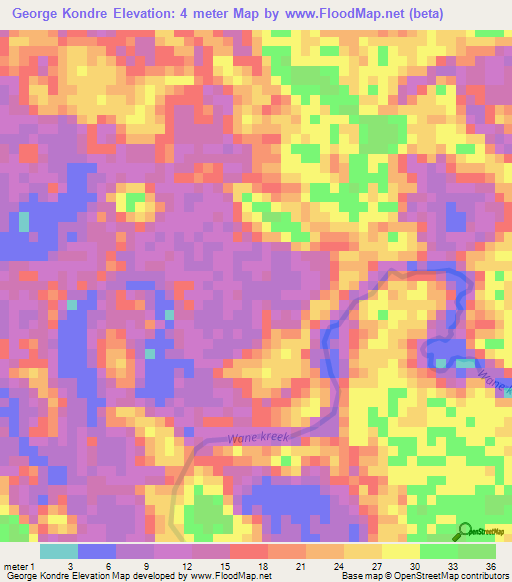 George Kondre,Suriname Elevation Map