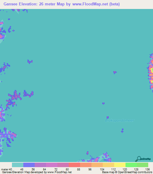 Gansee,Suriname Elevation Map