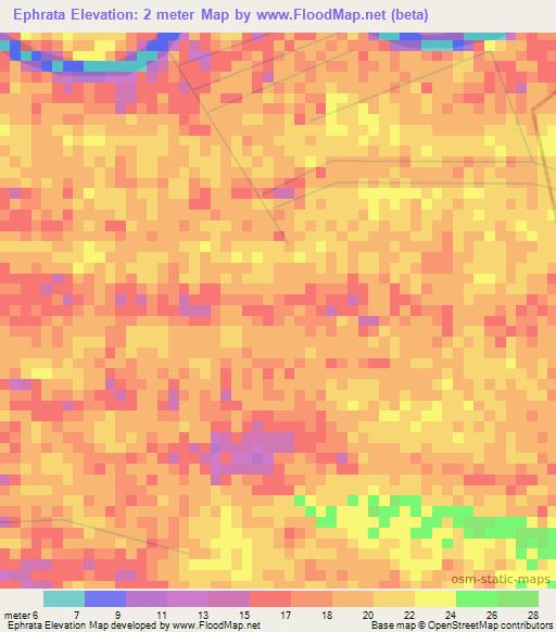 Ephrata,Suriname Elevation Map