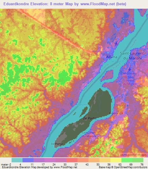 Eduardkondre,Suriname Elevation Map