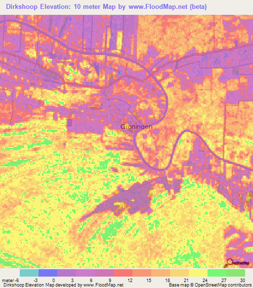 Dirkshoop,Suriname Elevation Map