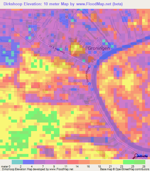 Dirkshoop,Suriname Elevation Map