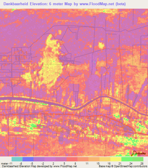 Dankbaarheid,Suriname Elevation Map