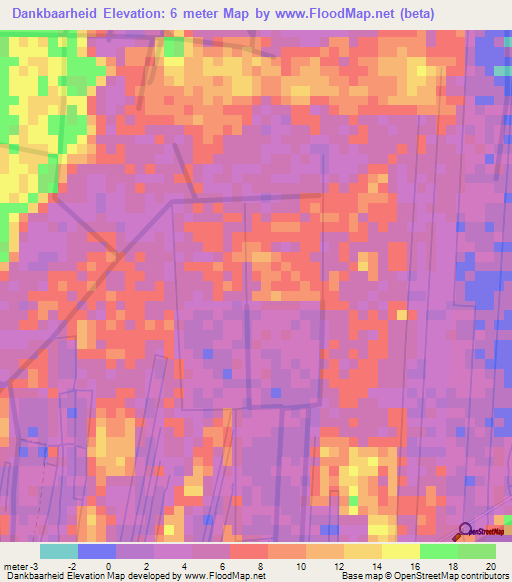 Dankbaarheid,Suriname Elevation Map