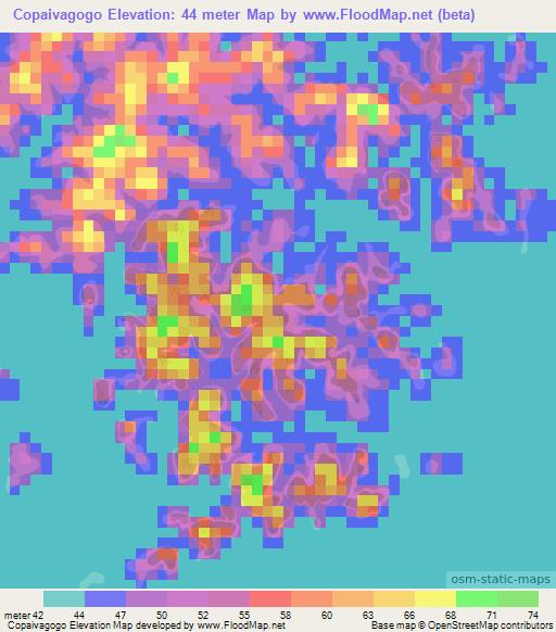 Copaivagogo,Suriname Elevation Map