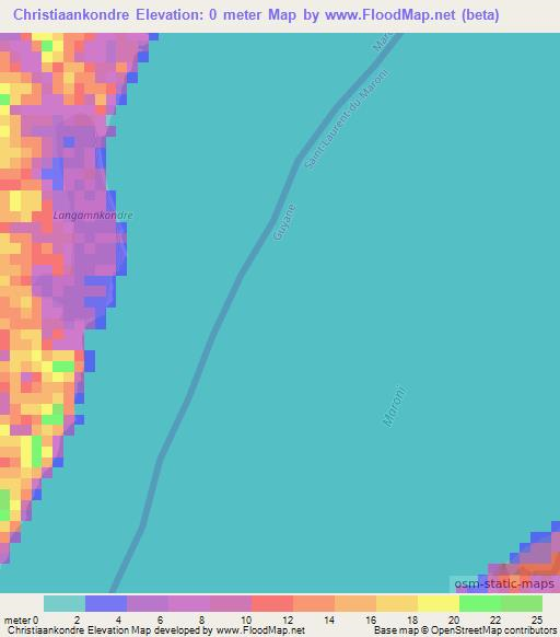 Christiaankondre,Suriname Elevation Map