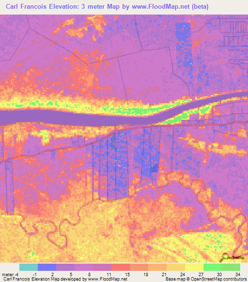 Carl Francois,Suriname Elevation Map