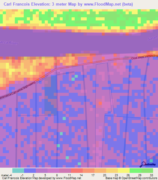 Carl Francois,Suriname Elevation Map