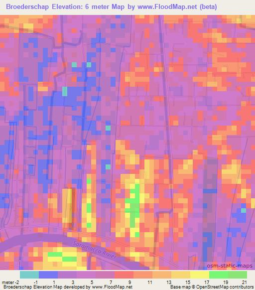 Broederschap,Suriname Elevation Map