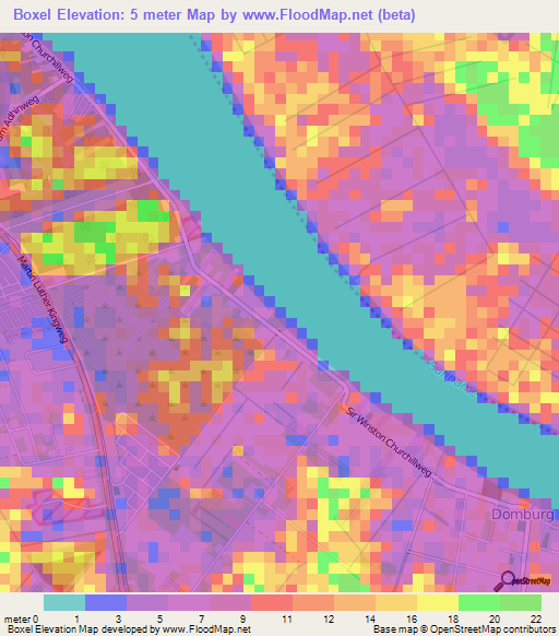 Boxel,Suriname Elevation Map