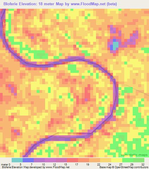 Bloferie,Suriname Elevation Map