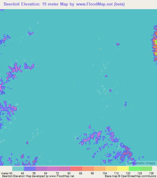 Beerdoti,Suriname Elevation Map