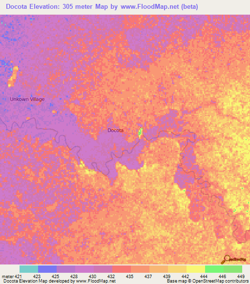 Docota,Ethiopia Elevation Map