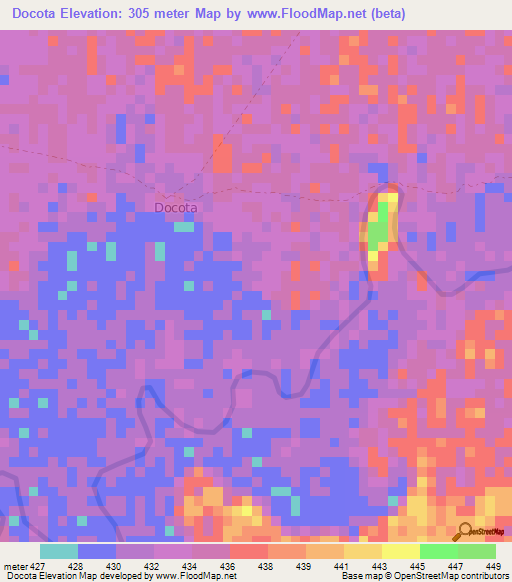 Docota,Ethiopia Elevation Map