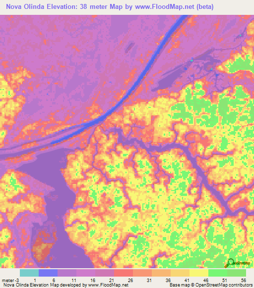 Nova Olinda,Brazil Elevation Map