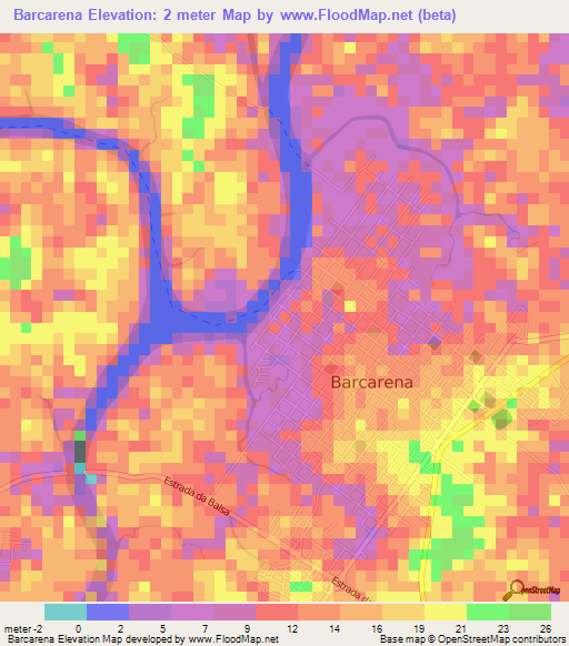 Barcarena,Brazil Elevation Map