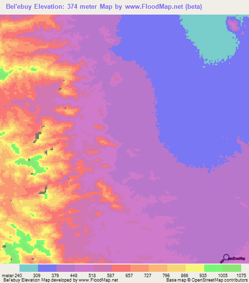 Bel'ebuy,Eritrea Elevation Map