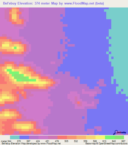 Bel'ebuy,Eritrea Elevation Map