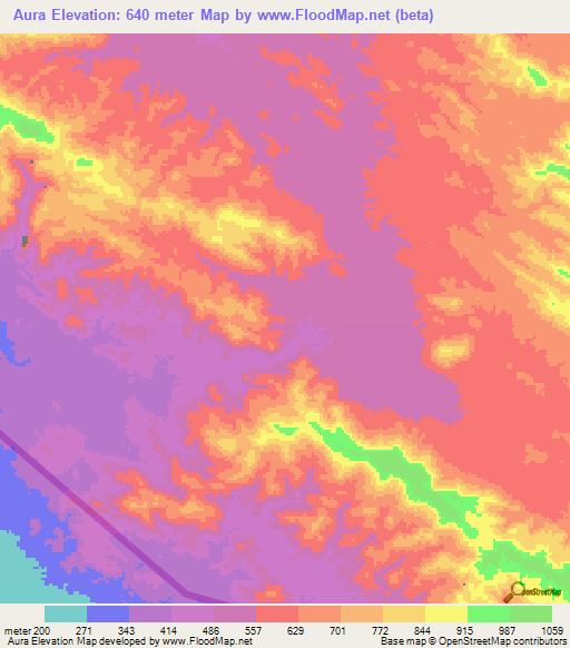 Aura,Eritrea Elevation Map